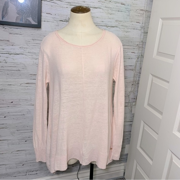 Donna Karan NY Knit Linen Pullover Sweater Sz XS Pink Peach Relaxed Round Neck - Picture 16 of 16